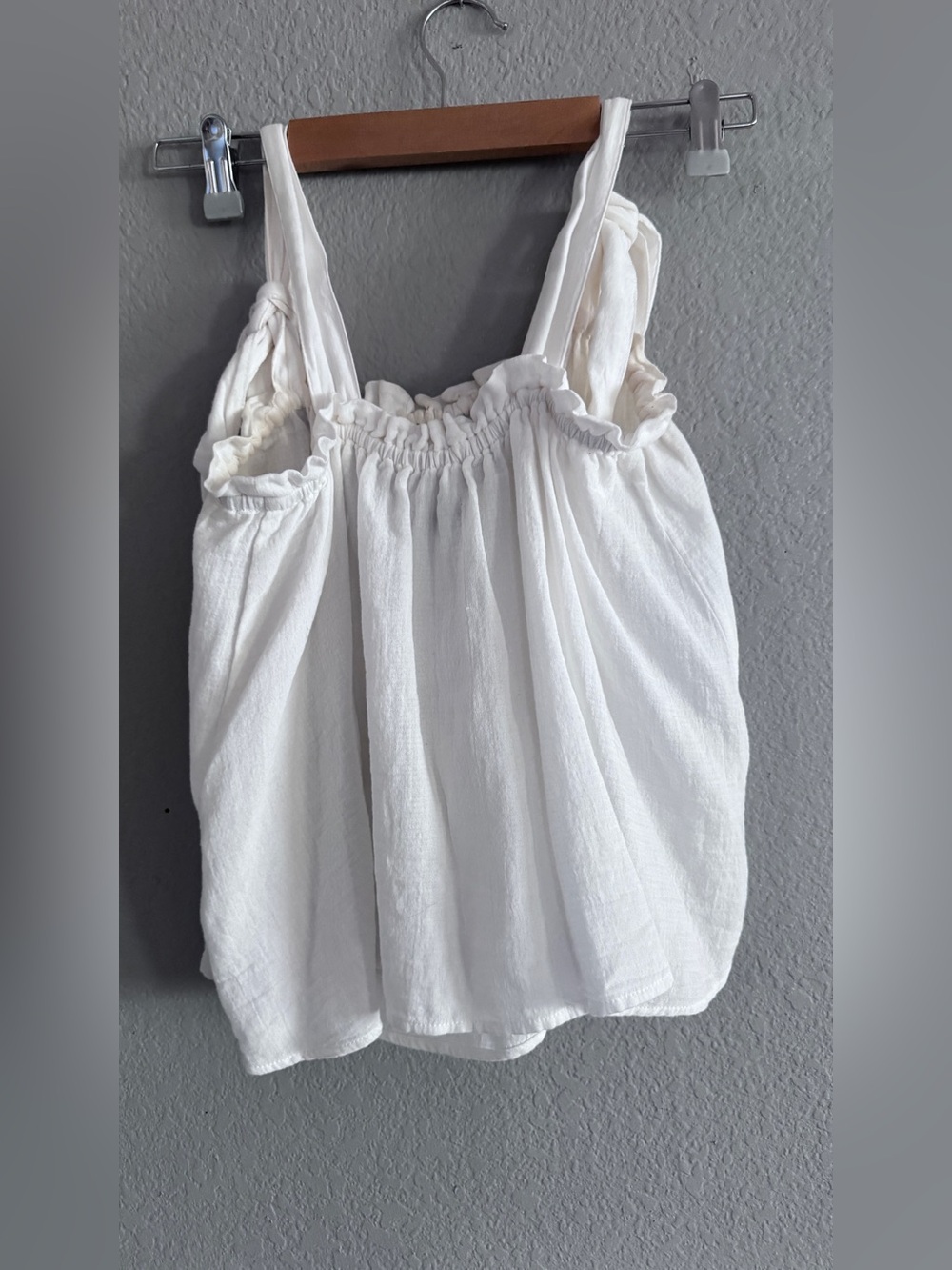 Outerknown Cream White Smocked Tie Strap Flowy Oasis Top XS - Picture 4 of 5